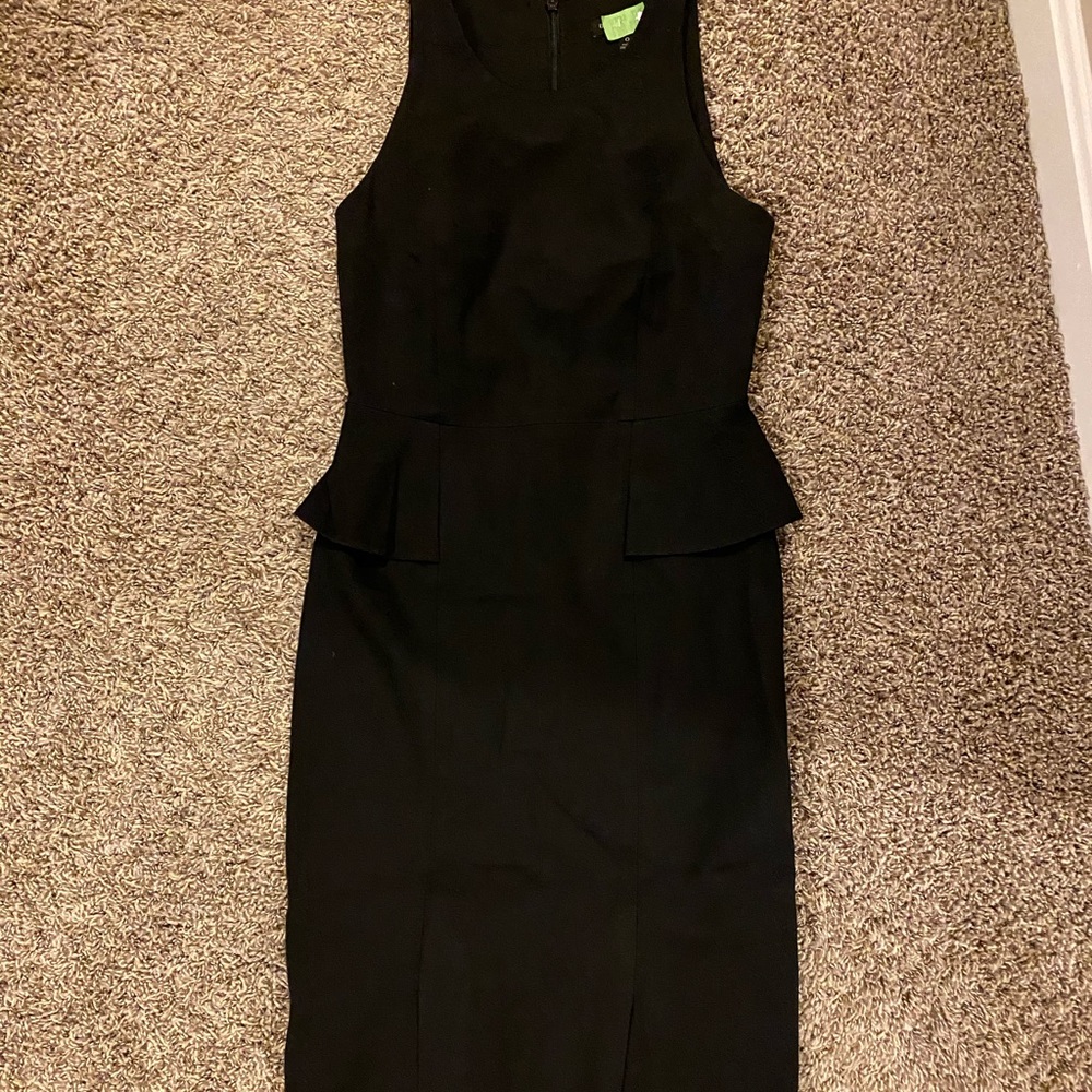 Banana republic black midi peplum dress